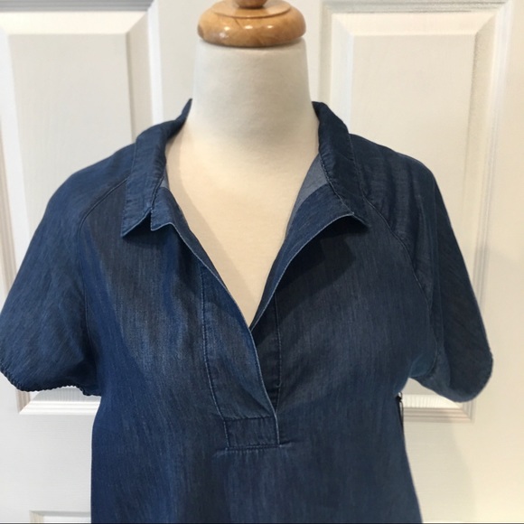 CHAMBRAY DENIM S/S OVERSIZED TOP SAMPLE SIZE M - Picture 2 of 7